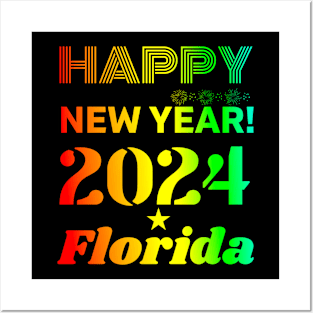 Happy New Year Florida Posters and Art